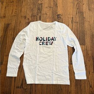 J. Crew White Long Sleeve with Festive Holiday Design NWT  Size S